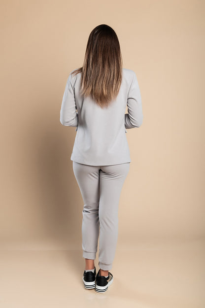 Completo di pantaloni e blazer elegante senza lettere Estrena, nero-nero