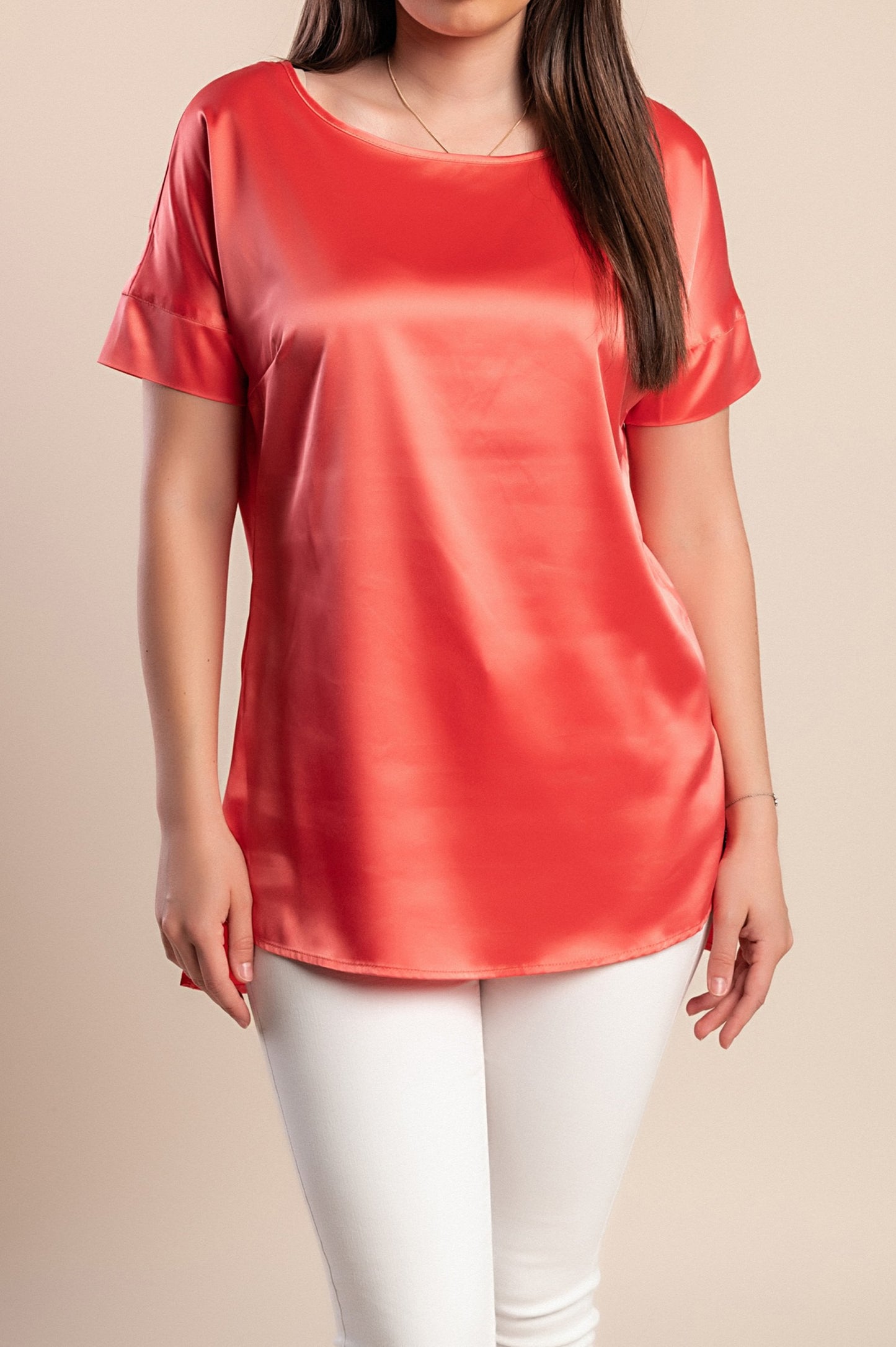 Maglia a maniche corte, corallo