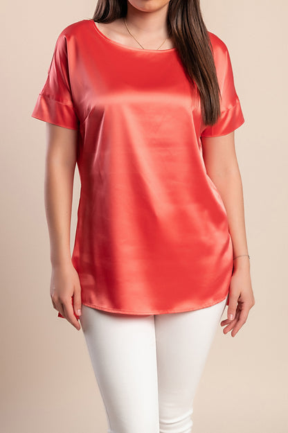 Maglia a maniche corte, corallo