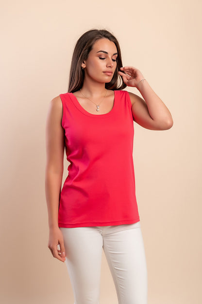 Top senza maniche in cotone, verde