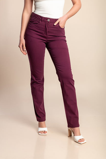 Pantaloni di cotone taglie forti, viola