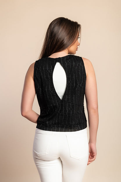 Gilet senza maniche con cerniera, blu scuro