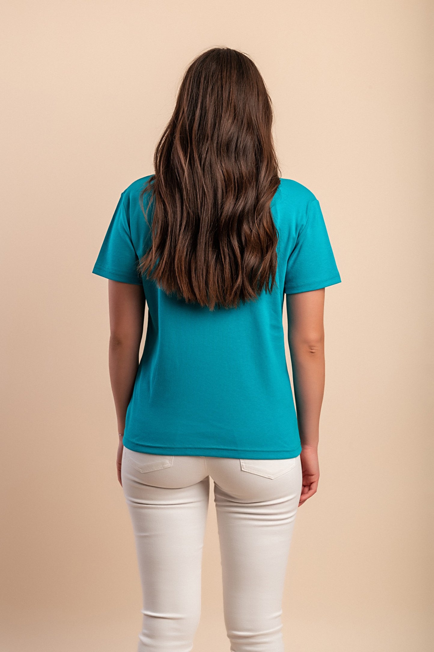 T-shirt in cotone con colletto, viola