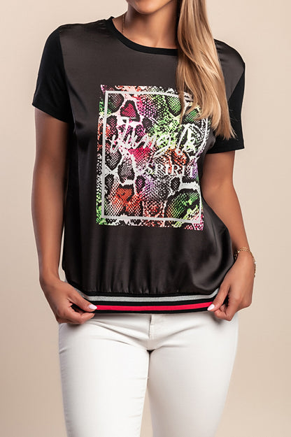 T-shirt stampata, nera