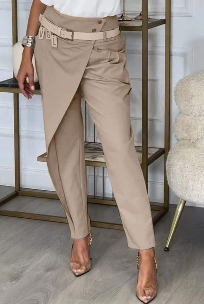 Pantaloni eleganti con volant, neri