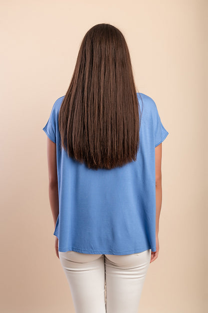 T-shirt stampata, blu