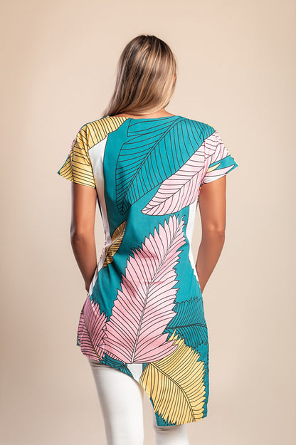 T-shirt in cotone con stampa, blu