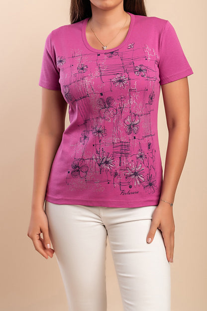 T-shirt in cotone con stampa, nera