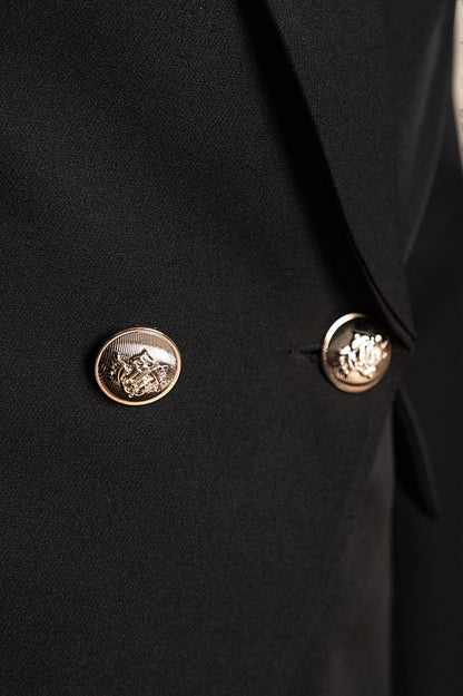 Blazer con bottoni decorativi, nero