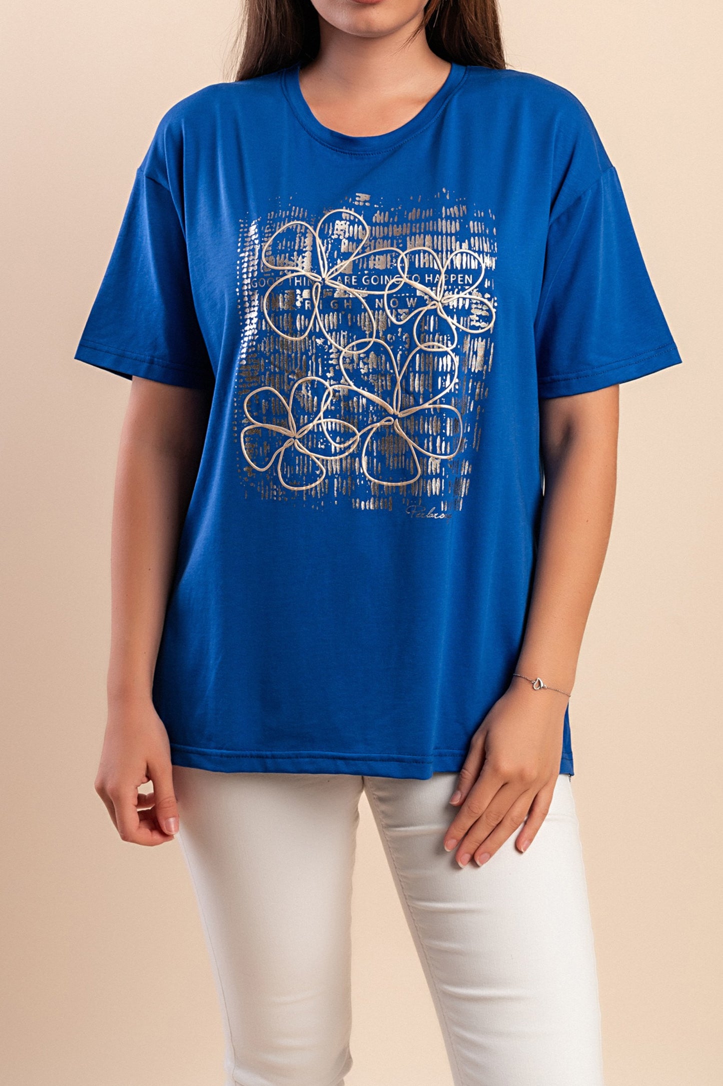 Maglietta con stampa, blu