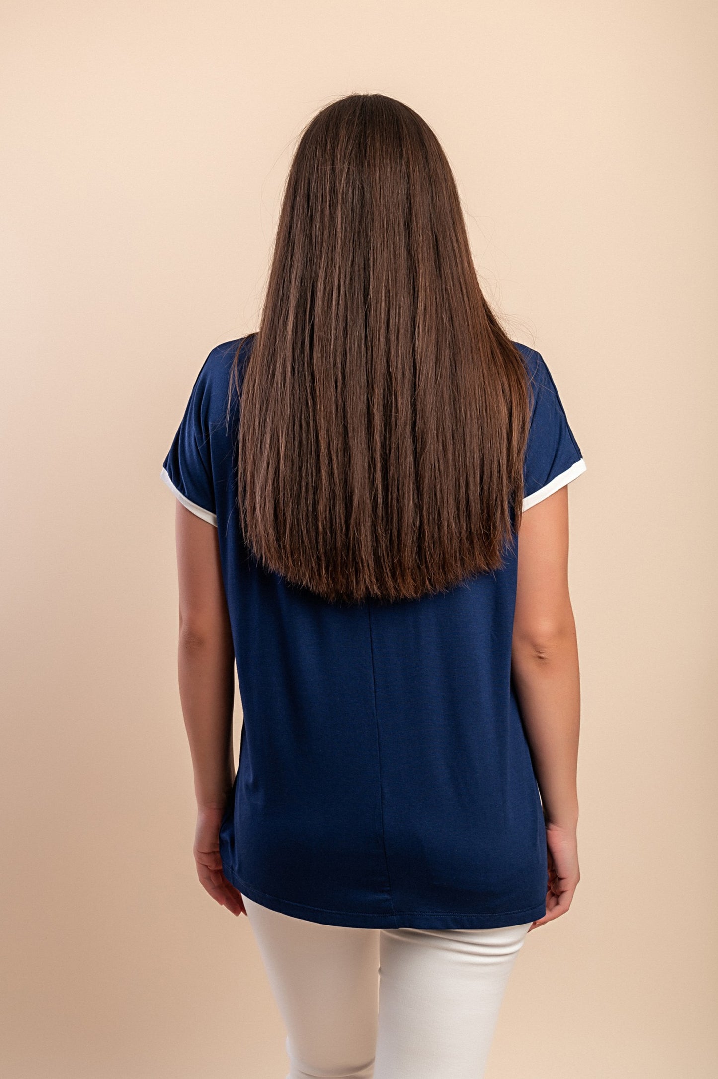 T-shirt in viscosa, blu scuro