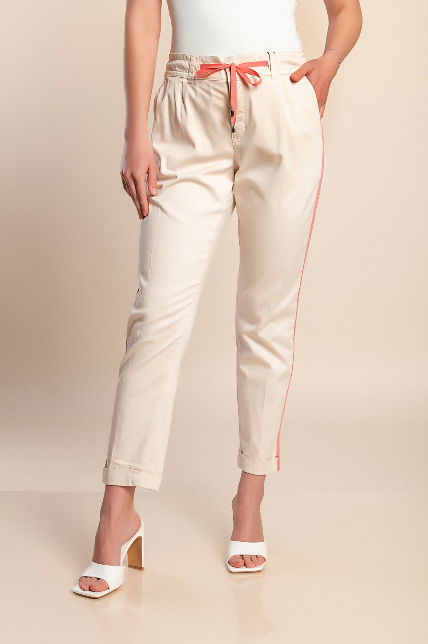 Pantaloni lunghi, crema