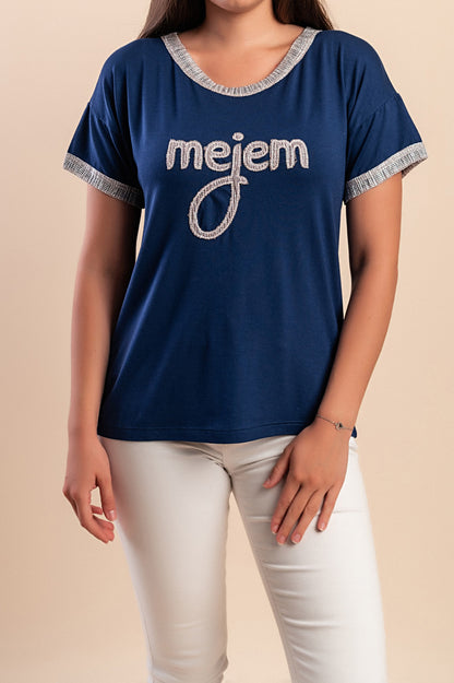 Maglietta con stampa, nera