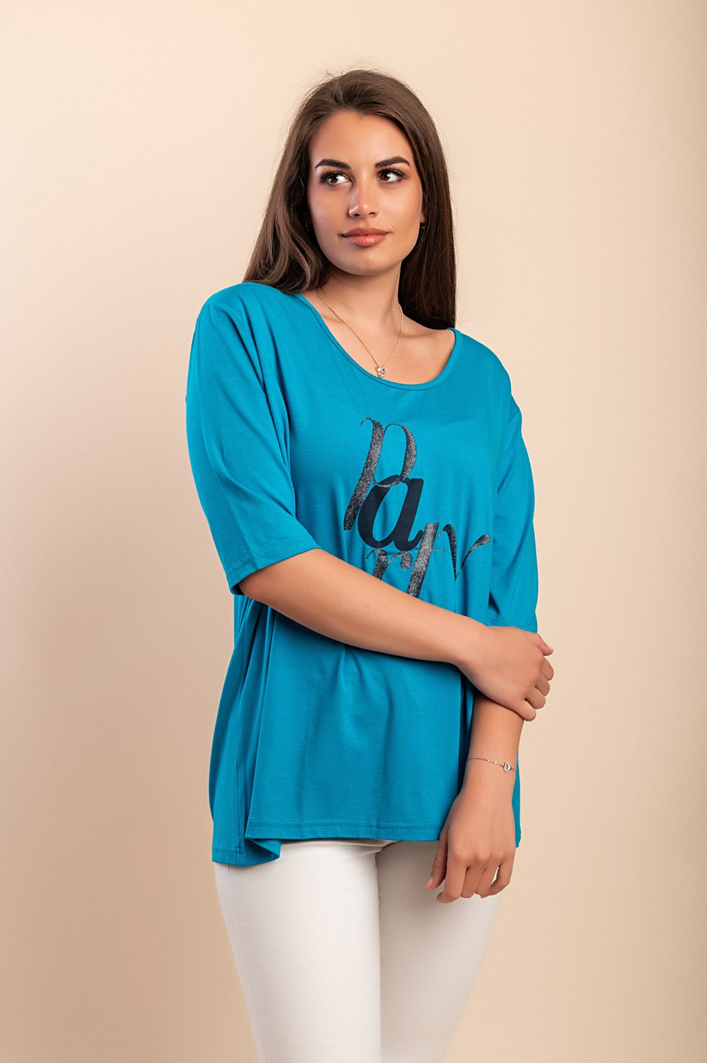 T-shirt stampata, blu