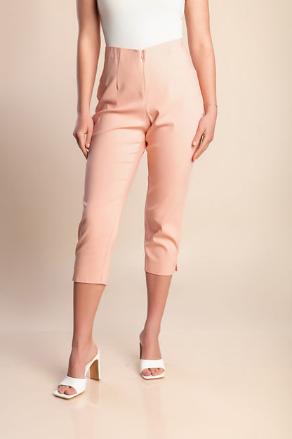 Pantaloni capri taglie forti, rosa