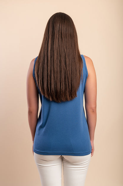 Top senza maniche, blu scuro