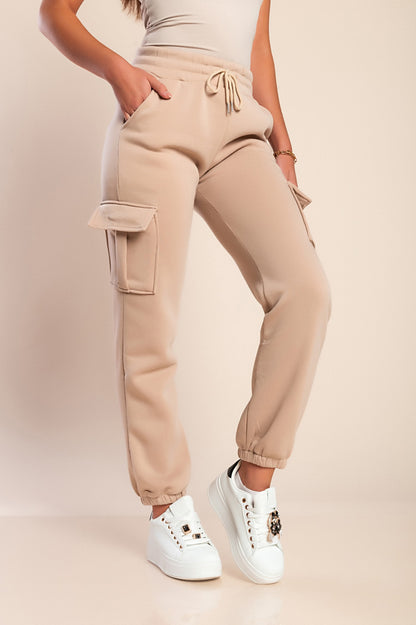 Pantaloni sportivi termici con tasche, grigio