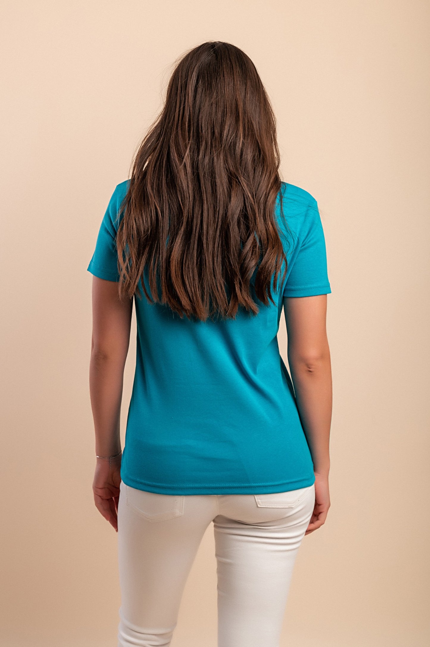 T-shirt in cotone con scollo rotondo, rossa