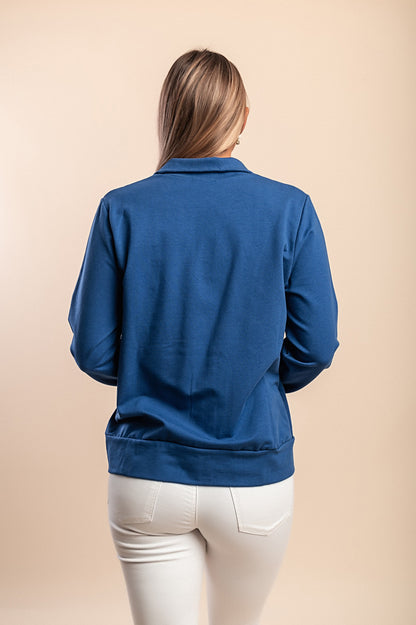 Giacca con zip in cotone, verde