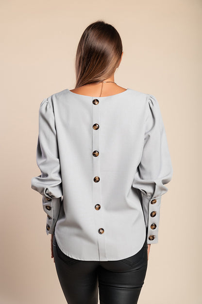 Elegante camicetta con bottoni, nera