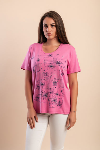 T-shirt in cotone con stampa, verde