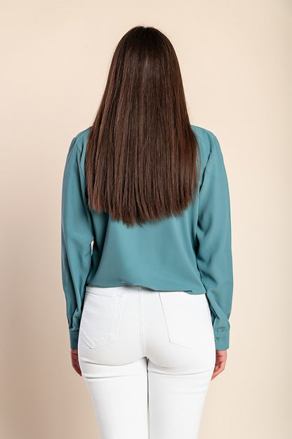 Camicia elegante con volant, bianca