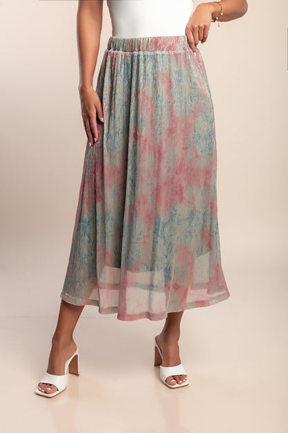 Gonna con elastico in vita, multicolore