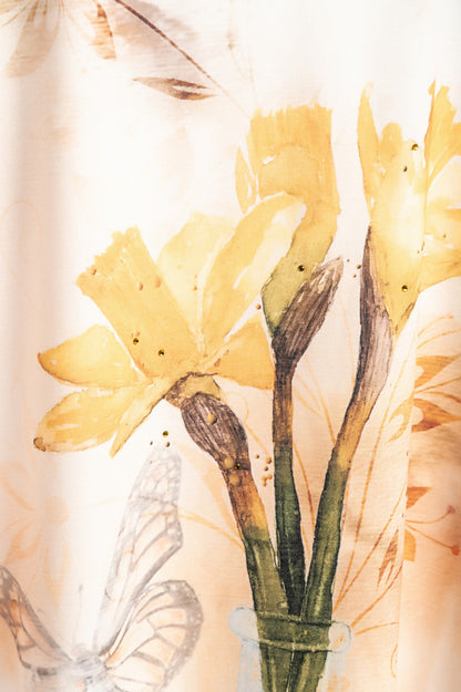 Top stampato taglie forti, giallo