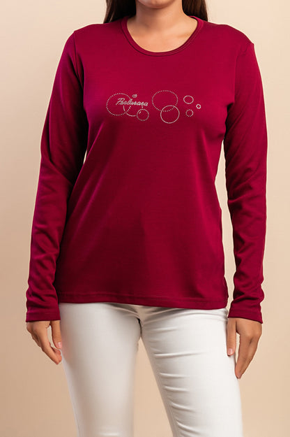 Top a maniche lunghe in cotone, giallo