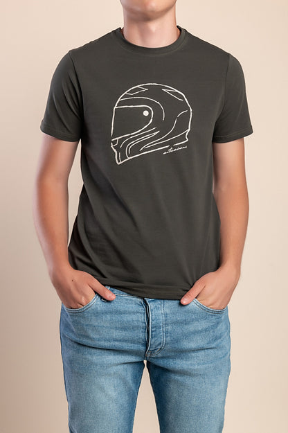 T-shirt da uomo in cotone con stampa, nera