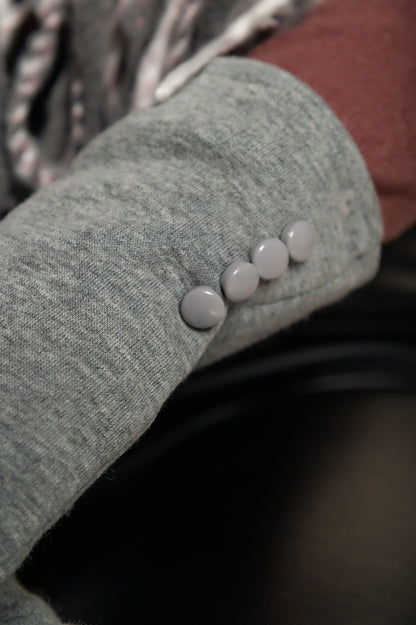 Guanti con bottoni decorativi, grigio chiaro
