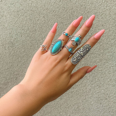 Set di anelli, colore argento
