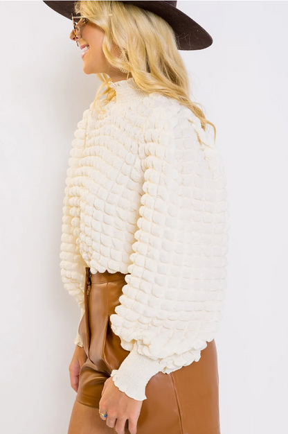 Maglione strutturato, bianco