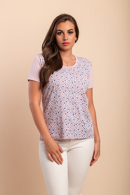 T-shirt in cotone con stampa, blu scuro