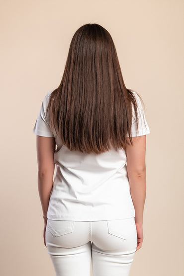 Maglietta in cotone con scritta, bianca