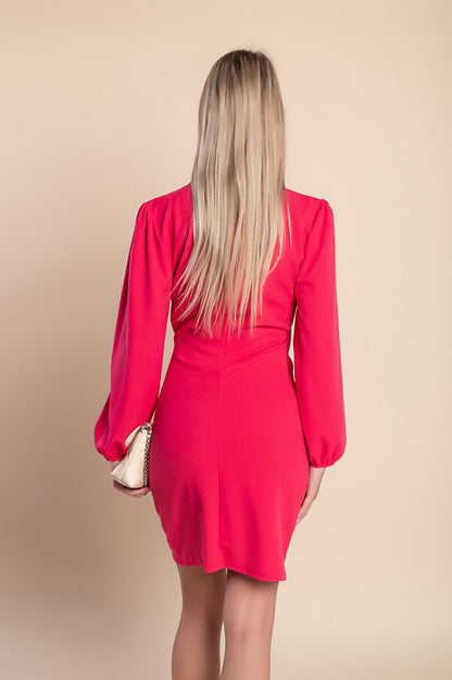 Mini abito a maniche lunghe, fucsia