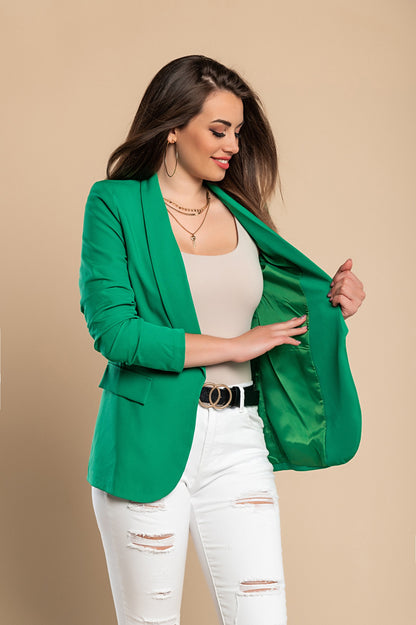 Blazer lungo con scollatura classica Turina, nero