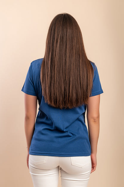 T-shirt in cotone con stampa, blu scuro