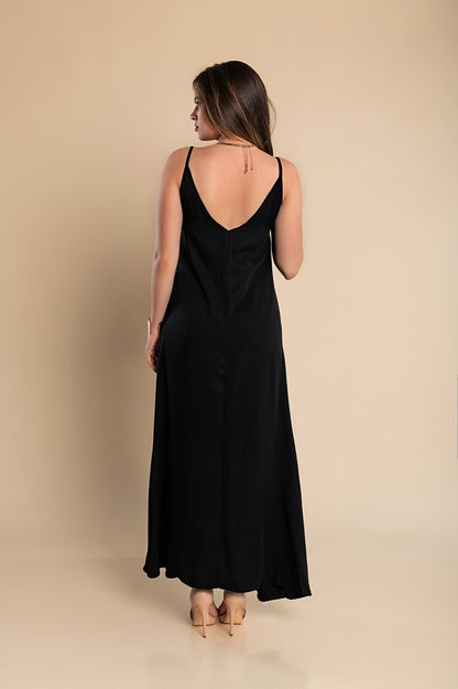 Vestito estivo lungo Yasmine, nero