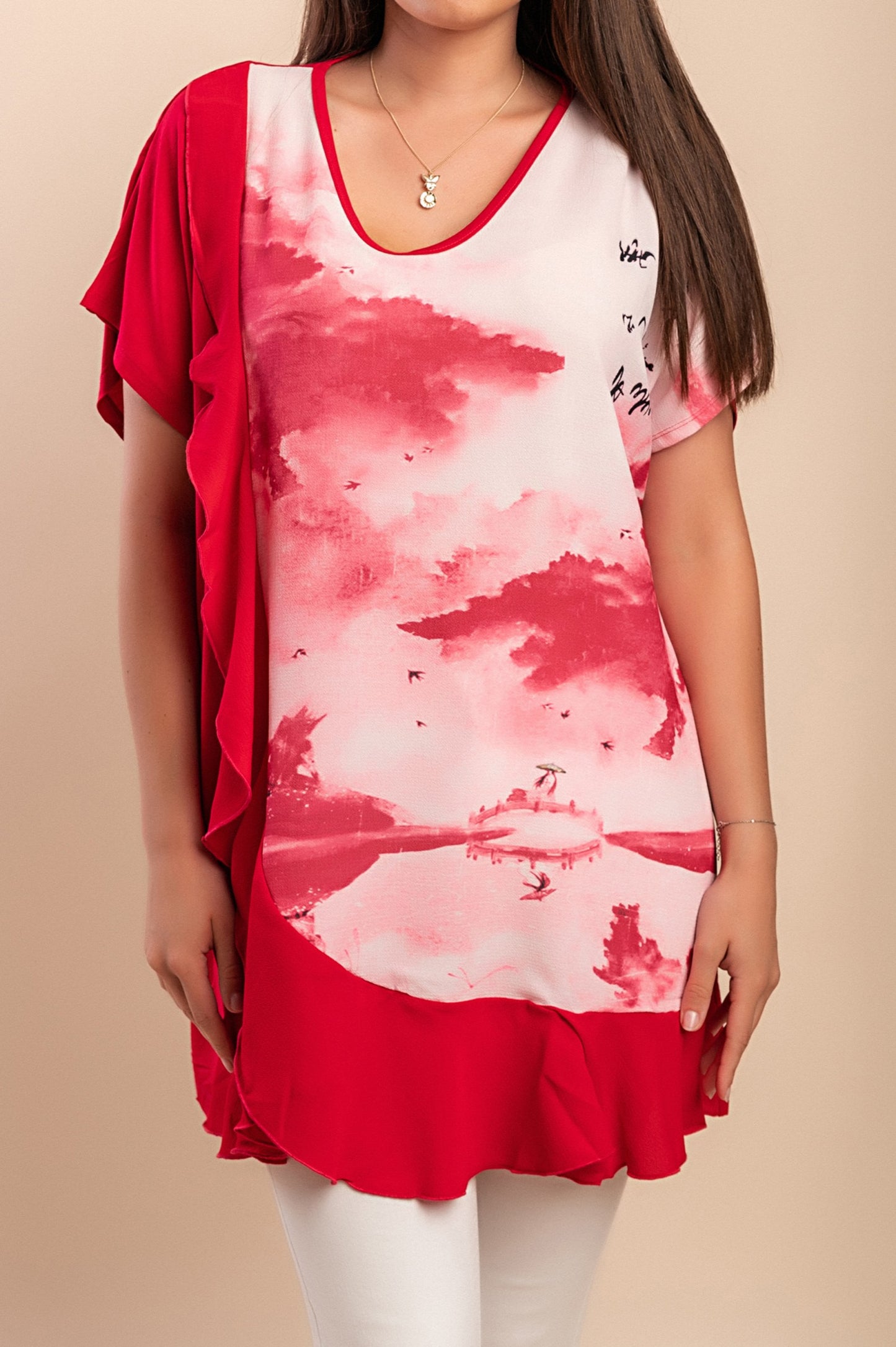 Tunica stampata, rossa