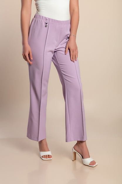 Pantaloni eleganti taglie forti, lilla