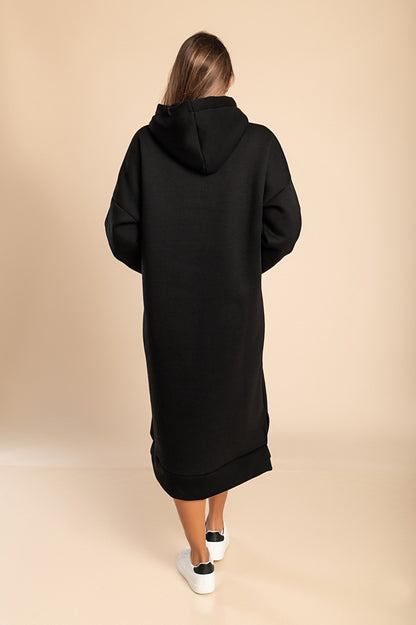 Abito midi in cotone, 18662, nero