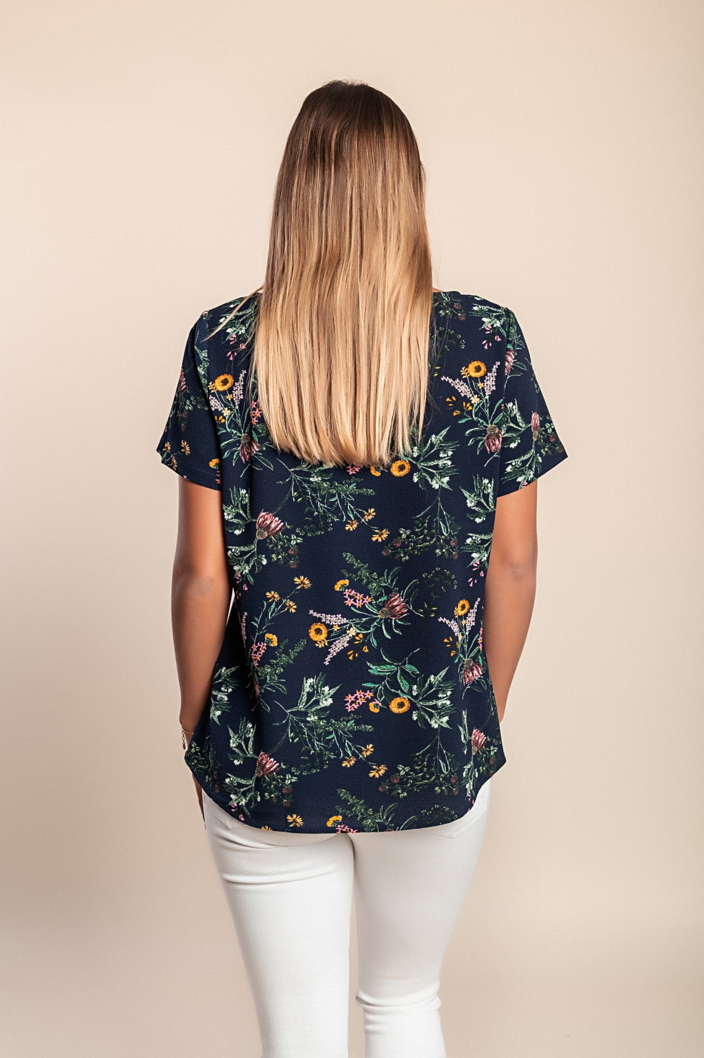 Camicetta a maniche corte, blu scuro