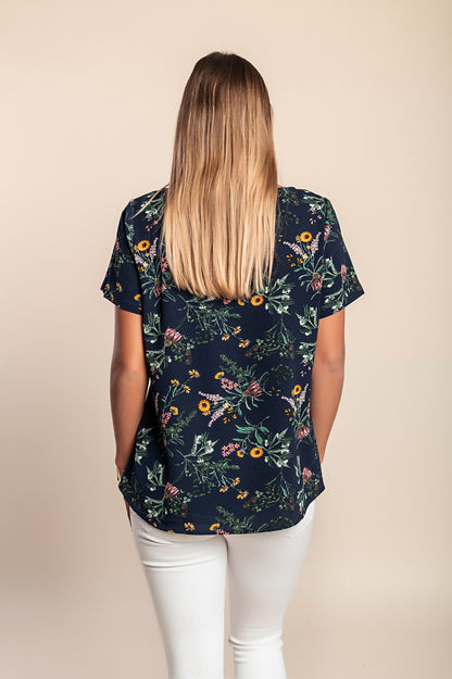 Camicetta a maniche corte, blu scuro