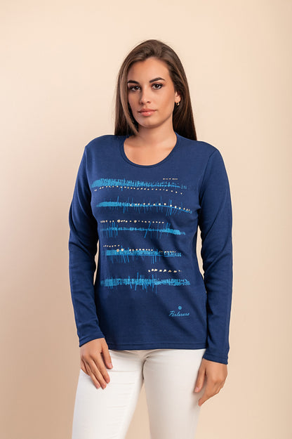 Maglietta a maniche lunghe, blu scuro