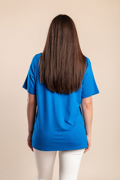 T-shirt stampata, blu
