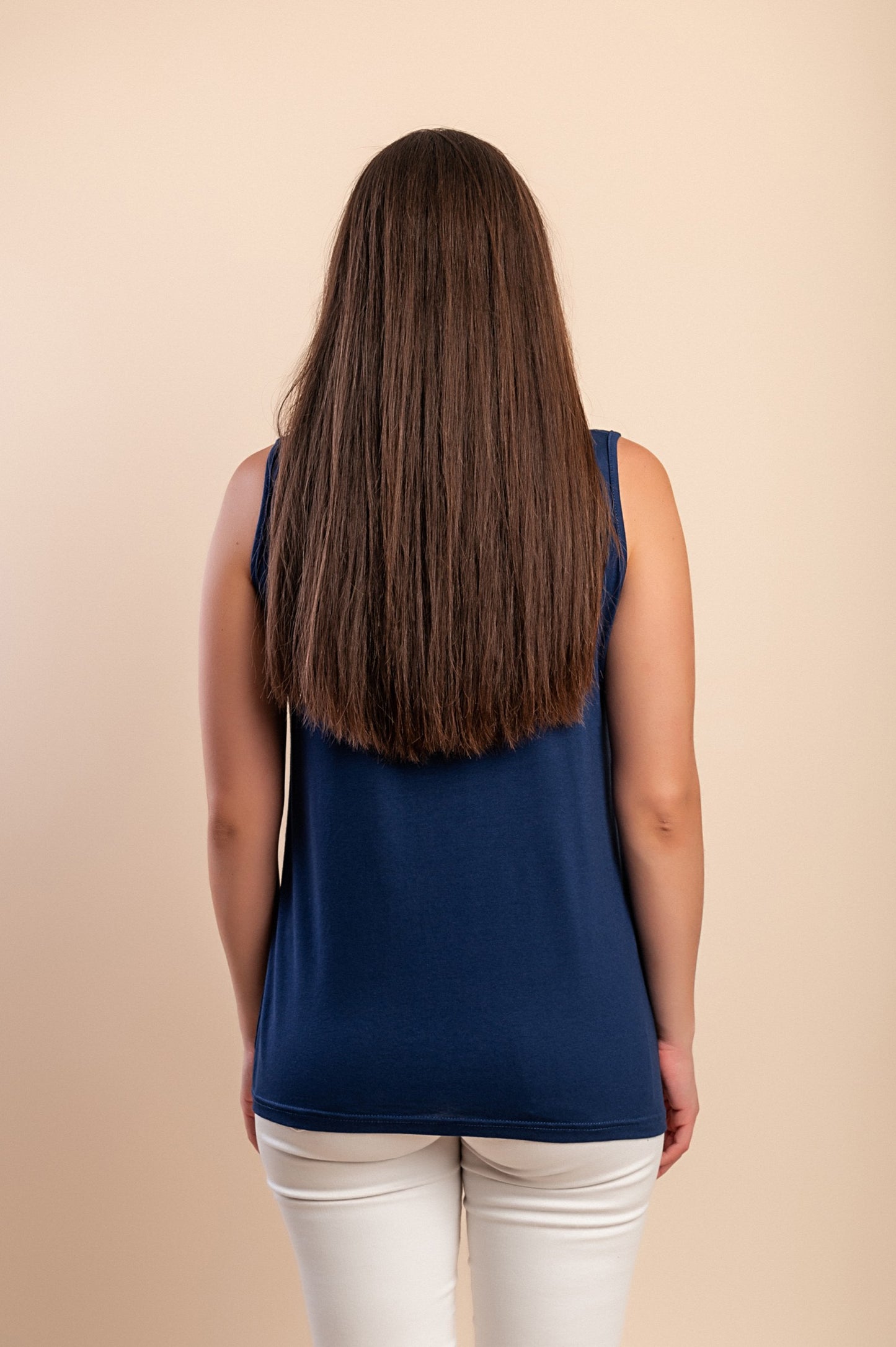 Top senza maniche in cotone, rosa