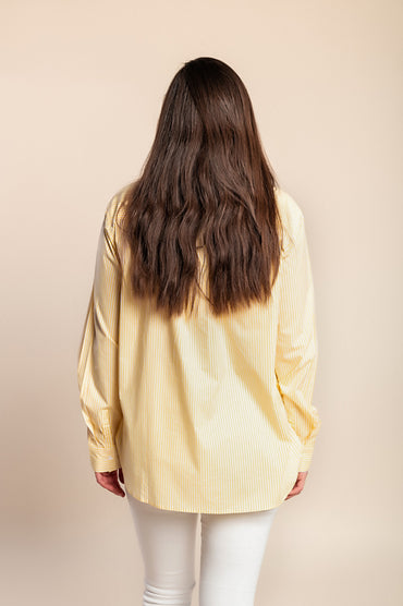 Camicia in cotone a maniche lunghe, gialla