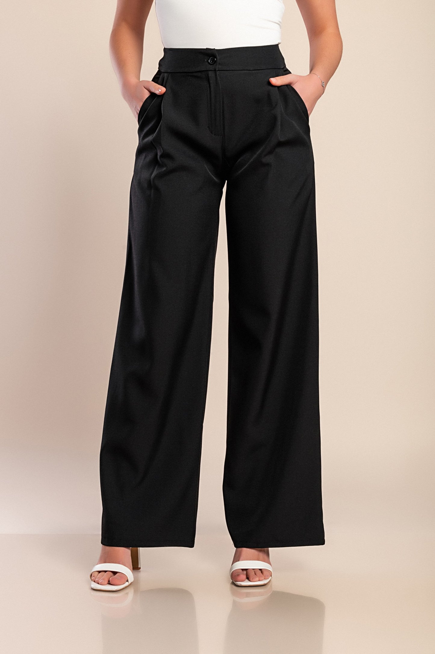 Pantaloni lunghi eleganti, beige