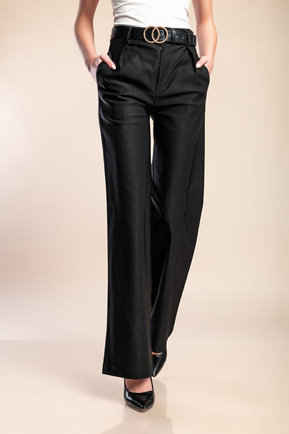 Pantaloni eleganti a vita alta, beige